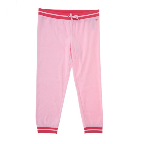 JUICY COUTURE KIDS-Κοριτσίστικο παντελόνι φόρμας JUICY COUTURE MICROTERRY LA SUNSET ροζ