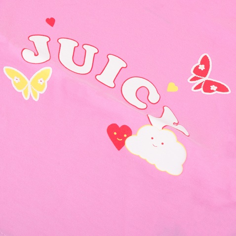 JUICY COUTURE KIDS-Βρεφικό t-shirt JUICY COUTURE KIDS RAINBOW LOVE ροζ