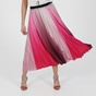 TED BAKER-Γυναικεία μακριά πλισέ φούστα TED BAKER SELMMA PLEATED STRIPE ροζ