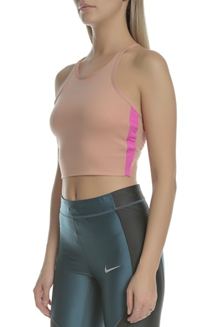 NIKE-Γυναικείο αθλητικό crop top NIKE σομόν