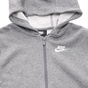 NIKE-Παιδική φούτερ ζακέτα NIKE NSW HOODIE FZ CLUB γκρι