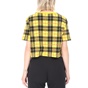 NIKE-Γυναικείο t-shirt ΝΙΚΕ NSW TEE FUTURA PLAID CROP κίτρινο μαύρο