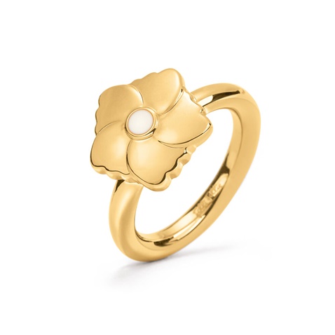 FOLLI FOLLIE-Γυναικείο δαχτυλίδι chevalier FOLLI FOLLIE Bloom Bliss Gold Plated από ατσάλι