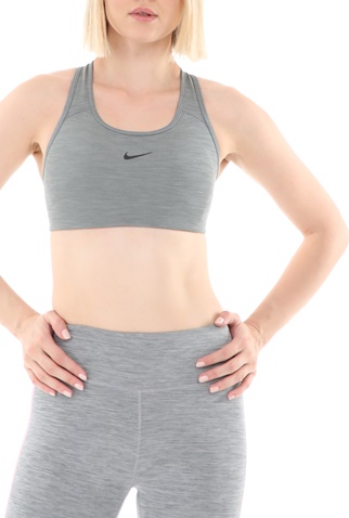 NIKE-Γυναικείο αθλητικό μπουστάκι NIKE SWOOSH BRA PAD γκρι