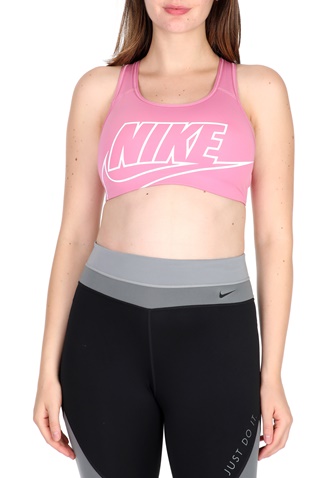 NIKE-Γυναικείο αθλητικό μπουστάκι NIKE SWOOSH FUTURA BRA ροζ