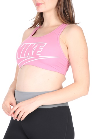 NIKE-Γυναικείο αθλητικό μπουστάκι NIKE SWOOSH FUTURA BRA ροζ