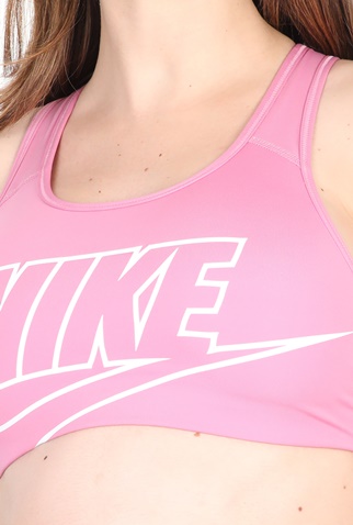 NIKE-Γυναικείο αθλητικό μπουστάκι NIKE SWOOSH FUTURA BRA ροζ