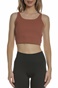 NIKE-Γυναικείο μπουστάκι NIKE YOGA LUXE CROP TANK κοραλί