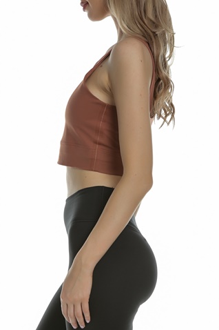 NIKE-Γυναικείο μπουστάκι NIKE YOGA LUXE CROP TANK κοραλί