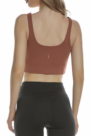 NIKE-Γυναικείο μπουστάκι NIKE YOGA LUXE CROP TANK κοραλί