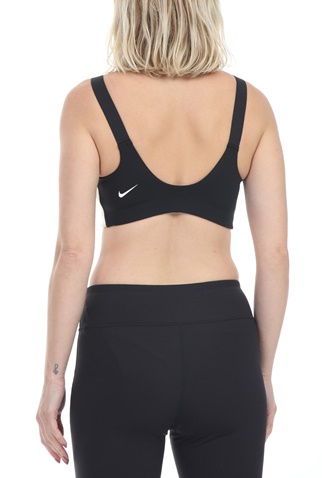 NIKE-Γυναικείο μπουστάκι  NIKE SWOOSH MTLC LOGO BRA PAD λευκό-μαύρο