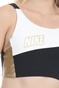 NIKE-Γυναικείο μπουστάκι  NIKE SWOOSH MTLC LOGO BRA PAD λευκό-μαύρο