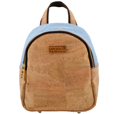 APOXYLO-Γυναικείο backpack APOXYLO 352.2 MINI FASHION εκρού μπλε