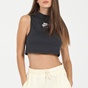 NIKE-Γυναικείο αθλητικό cropped top NIKE  CZ9341 W NSW AIR TANK RIB μαύρο