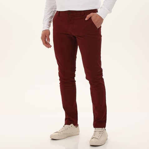 TOMMY HILFIGER-Ανδρικό chino παντελόνι TOMMY HILFIGER DM0DM10071 μπορντό