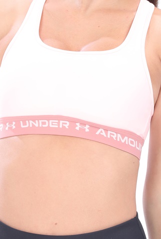 UNDER ARMOUR-Γυναικείο αθλητικό μπουστάκι UNDER ARMOUR Crossback Mid λευκό