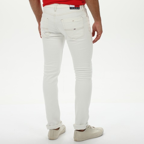 TOMMY HILFIGER-Ανδρικό jean παντελόνι TOMMY HILFIGER DM0DM09889 SCANTON SLIM OWCD λευκό