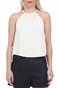 KENDALL + KYLIE-Γυναικείο αμάνικο top KENDALL + KYLIΕ SIDE RIBBON TIE μπεζ