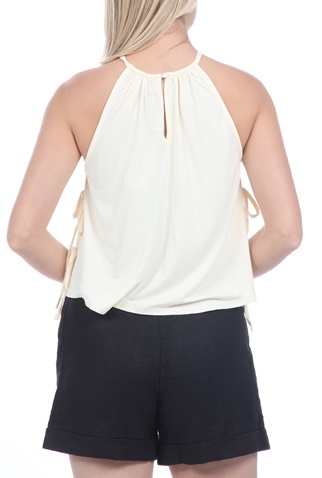 KENDALL + KYLIE-Γυναικείο αμάνικο top KENDALL + KYLIΕ SIDE RIBBON TIE μπεζ