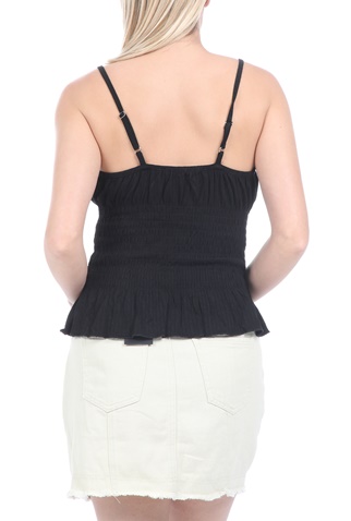 KENDALL + KYLIE-Γυναικείο top KENDALL + KYLIE RUFFLE WAIST μαύρο