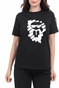 KARL LAGERFELD-Γυναικείο t-shirt KARL LAGERFELD ikonik graffiti μαύρο