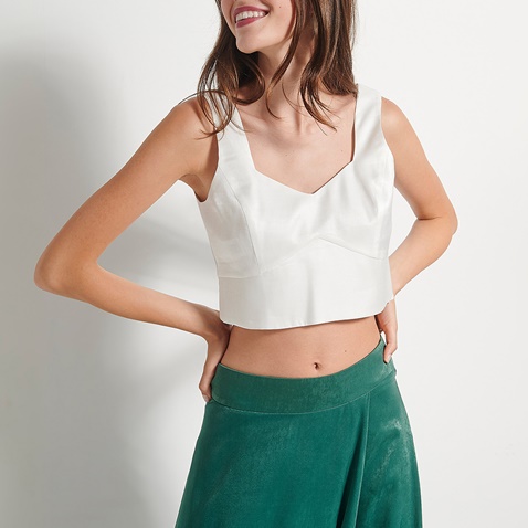 ATTRATTIVO-Γυναικείο cropped top ATTRATTIVO λευκό