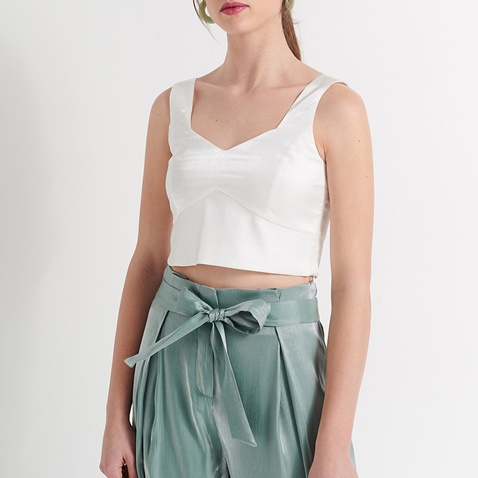 ATTRATTIVO-Γυναικείο cropped top ATTRATTIVO λευκό