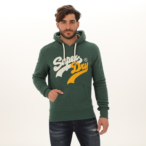 SUPERDRY-Ανδρική φούτερ μπλούζα SUPERDRY SD0APM2011391A000000 πράσινη