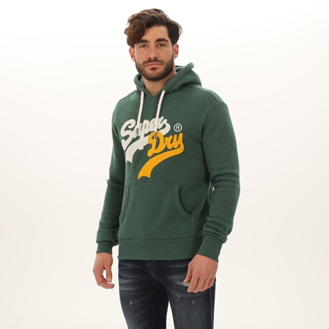 SUPERDRY-Ανδρική φούτερ μπλούζα SUPERDRY SD0APM2011391A000000 πράσινη