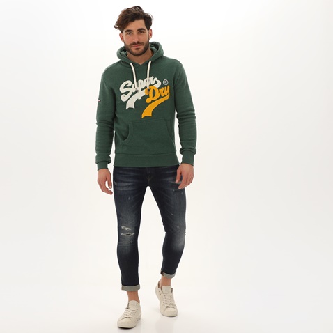 SUPERDRY-Ανδρική φούτερ μπλούζα SUPERDRY SD0APM2011391A000000 πράσινη