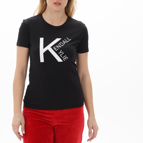 KENDALL+KYLIE-Γυναικείο t-shirt KENDALL+KYLIE KKW.1W1.016.034 ACTIVE LOGO μαύρο