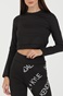 KENDALL + KYLIE-Γυναικείο cropped top KENDALL + KYLIE W ACTIVE OPENBACK LS μαύρο