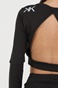 KENDALL + KYLIE-Γυναικείο cropped top KENDALL + KYLIE W ACTIVE OPENBACK LS μαύρο