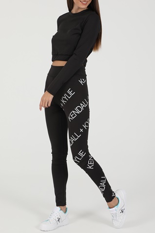 KENDALL + KYLIE-Γυναικείο cropped top KENDALL + KYLIE W ACTIVE OPENBACK LS μαύρο