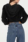 KENDALL + KYLIE-Γυναικεία cropped ζακέτα KENDALL + KYLIE ACTIVE VELVET CROPPED μαύρη