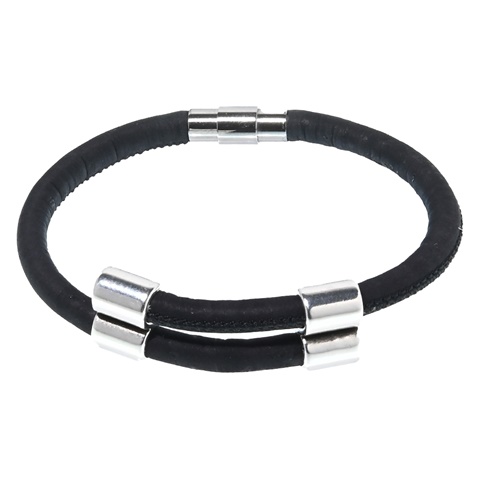 APOXYLO-Γυναικείο βραχιόλι από φελλό APOXYLO 1113 ZERO BRACELET μαύρο