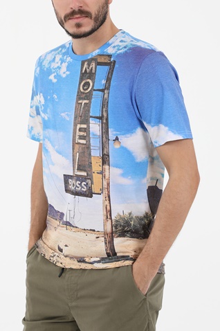 BOSS -Ανδρικό t-shirt BOSS JERSEY TeMotel μπλε