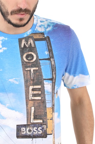 BOSS -Ανδρικό t-shirt BOSS JERSEY TeMotel μπλε