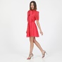 TED BAKER-Γυναικείο mini φόρεμα TED BAKER 251377 PUFF SLEEVE MINI DRESS φούξια λευκό