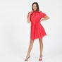 TED BAKER-Γυναικείο mini φόρεμα TED BAKER 251377 PUFF SLEEVE MINI DRESS φούξια λευκό