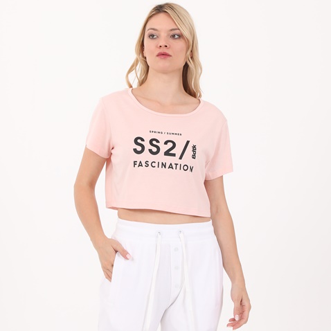 BODYTALK-Γυναικείο cropped t-shirt BODYTALK ροζ