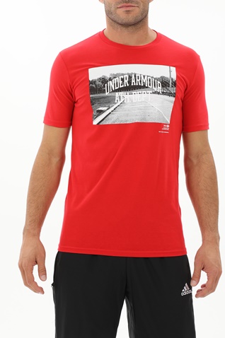 UNDER ARMOUR-Ανδρικό αθλητικό t-shirt UNDER ARMOUR 1370514 7200016520 ATH DEPT κόκκινο