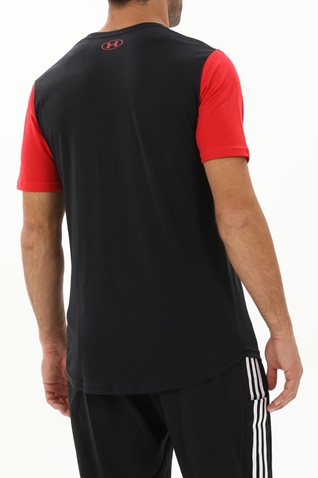 UNDER ARMOUR-Ανδρικό αθλητικό t-shirt UNDER ARMOUR 1370515 7200016530 ATH DEPT CLRBLK μαύρο κόκκινο