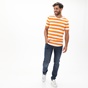 EDWARD JEANS-Ανδρικό t-shirt EDWARD JEANS MP-N-TOP-S20-022 ANGIO πορτοκαλί λευκό ριγέ