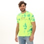 DIESEL-Ανδρικό t-shirt DIESEL A00281-0WAXP κίτρινο tie dye