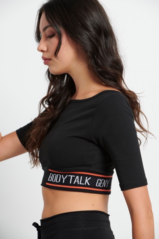 BODYTALK-Γυναικεία cropped top BODYTALK 1222-904720 μαύρο