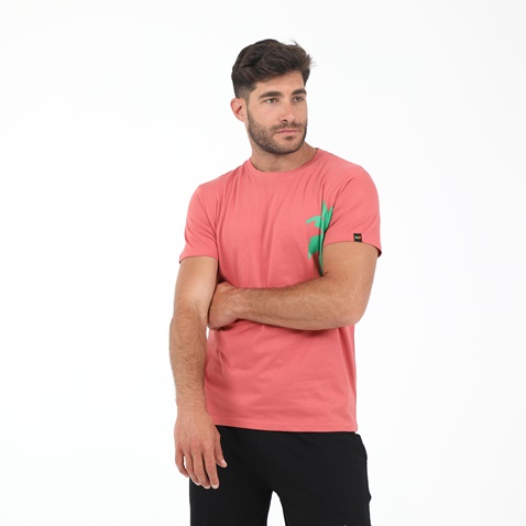 GREENWOOD-Ανδρικό t-shirt GREENWOOD T-SHIRT GRW06 FINIKAS κοραλί