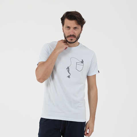 RUN-Ανδρικό t-shirt RUN MERMAID γαλάζια