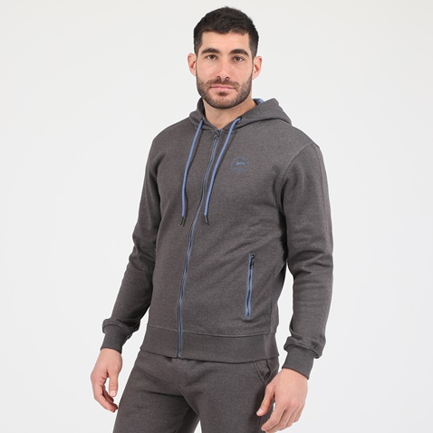 BATTERY-Ανδρική φούτερ ζακέτα BATTERY HOODIES FULL ZIP BTR ανθρακί μπλε