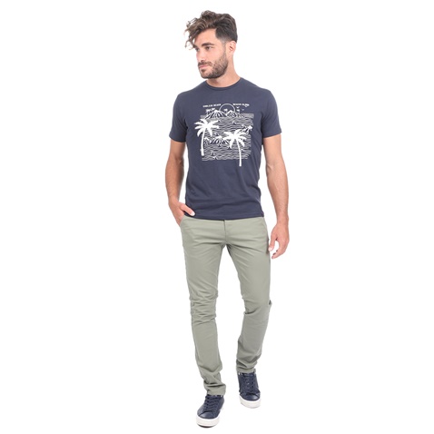 BATTERY-Ανδρικό t-shirt BATTERY FLAMA μπλε